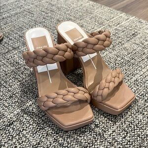 Dolce Vita Tan Braided Block Heel Sandals